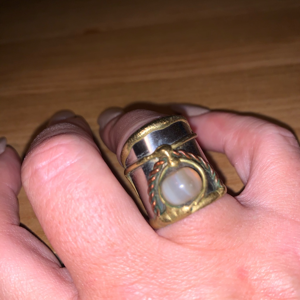 Two Tone Unique Adjustable Ring